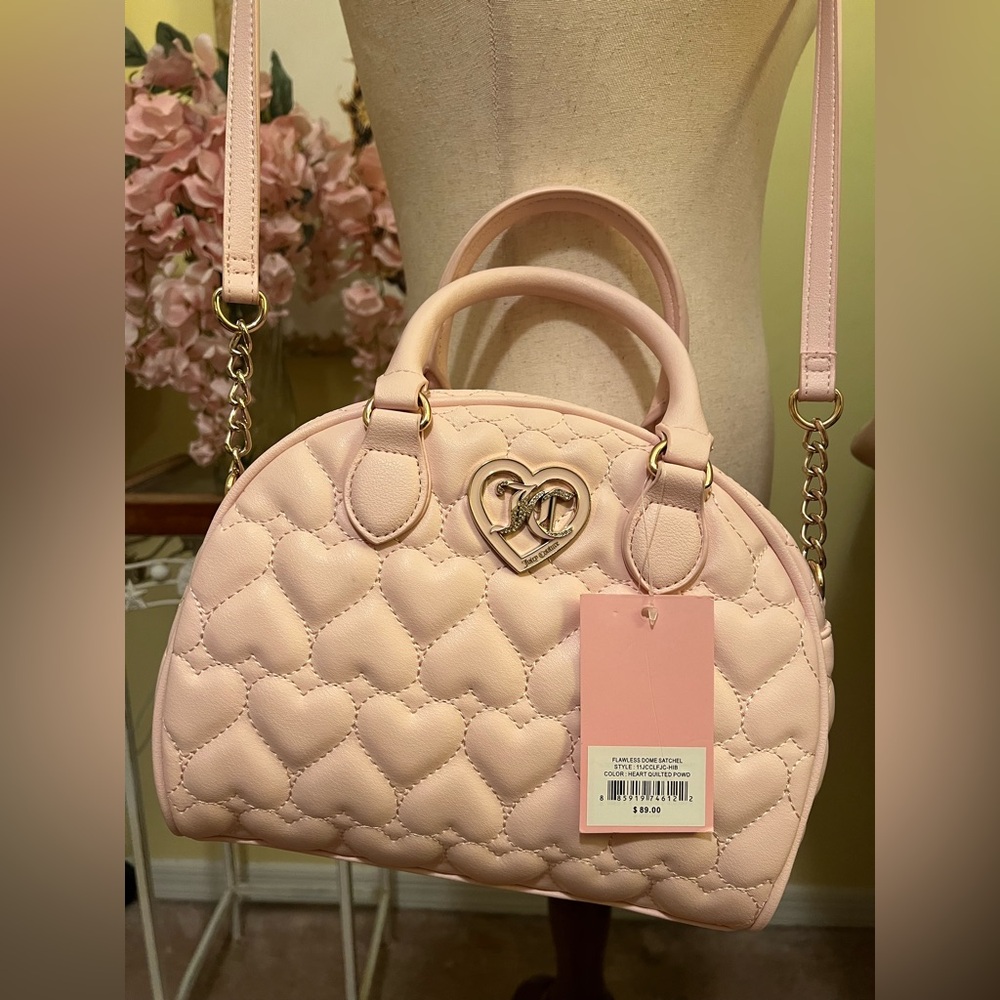 Juicy Couture Blush Pink Quilted Heart Bag NWT